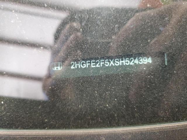 2HGFE2F5XSH524394 - 2025 HONDA CIVIC SPORT GRAY photo 12