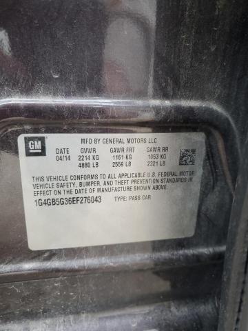 1G4GB5G36EF276043 - 2014 BUICK LACROSSE GRAY photo 12