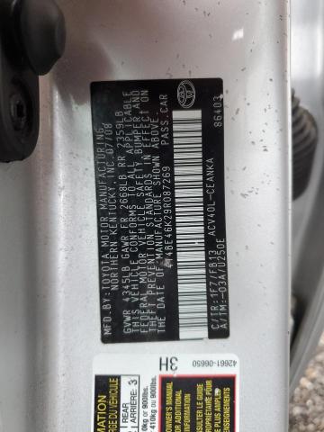4T4BE46K29R087269 - 2009 TOYOTA CAMRY BASE SILVER photo 12