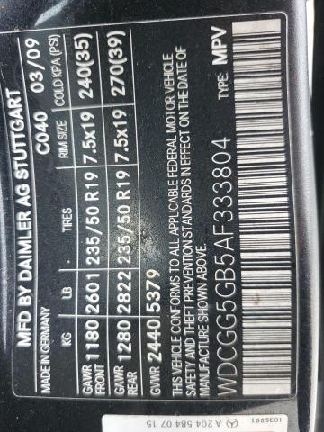 WDCGG5GB5AF333804 - 2010 MERCEDES-BENZ GLK 350 أسود صورة 13