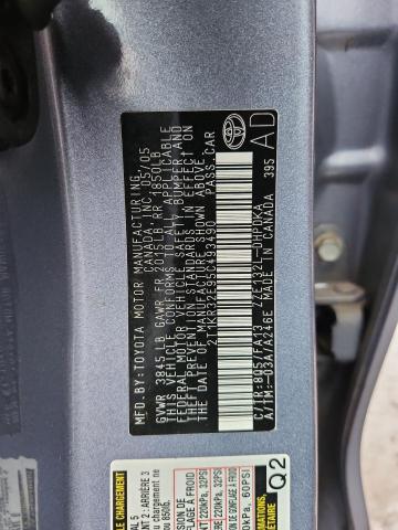 2T1KR32E95C493490 - 2005 TOYOTA COROLLA MA XR BLUE photo 12