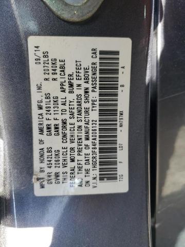 1HGCR3F84FA006132 - 2015 HONDA ACCORD EXL GRAY photo 12