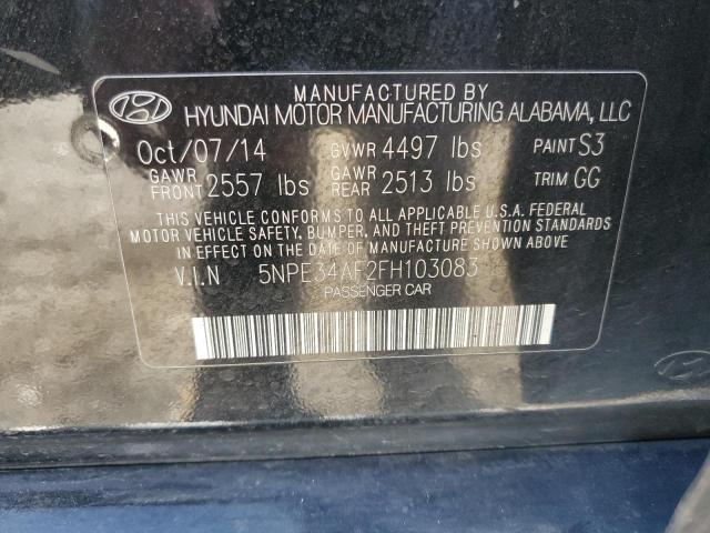 5NPE34AF2FH103083 - 2015 HYUNDAI SONATA SPORT შავი ფოტო 12