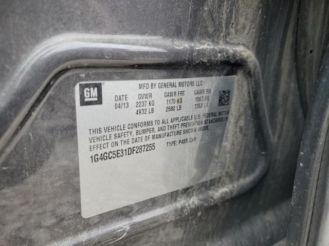 1G4GC5E31DF287255 - 2013 BUICK LACROSSE Темно-сірий фото 12