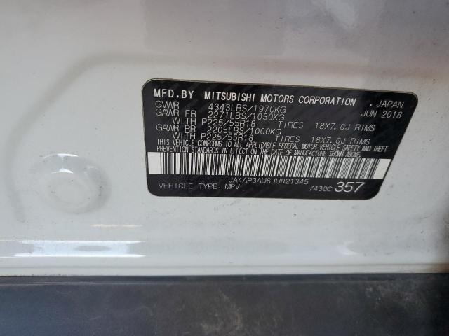 JA4AP3AU6JU021345 - 2018 MITSUBISHI OUTLANDER ES თეთრი ფოტო 14