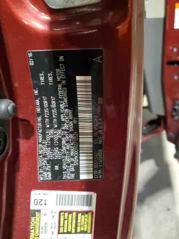 5TDYK3DC6GS712524 - 2016 TOYOTA SIENNA XLE RED photo 14