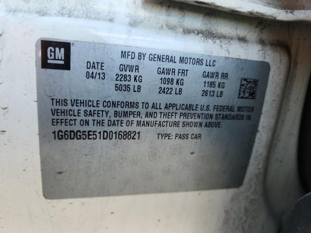 1G6DG5E51D0168821 - 2013 CADILLAC CTS LUXURY COLLECTION Blanco foto 12