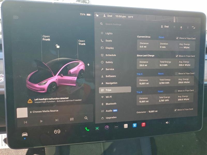 5YJ3E1EA0PF698305 - 2023 TESLA MODEL 3 თეთრი ფოტო 9