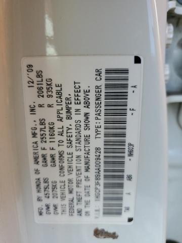 1HGCP3F89AA009428 - 2010 HONDA ACCORD EXL WHITE photo 12