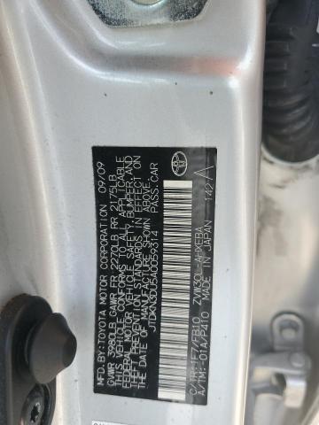 JTDKN3DU5A0059314 - 2010 TOYOTA PRIUS Argent photo 12