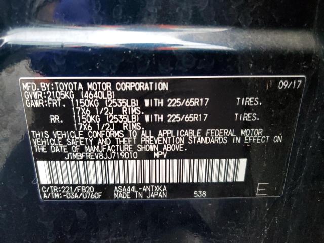 JTMBFREV8JJ719010 - 2018 TOYOTA RAV4 LE BLUE photo 13