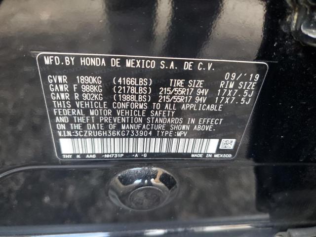 3CZRU6H36KG733904 - 2019 HONDA HR-V LX BLACK photo 14
