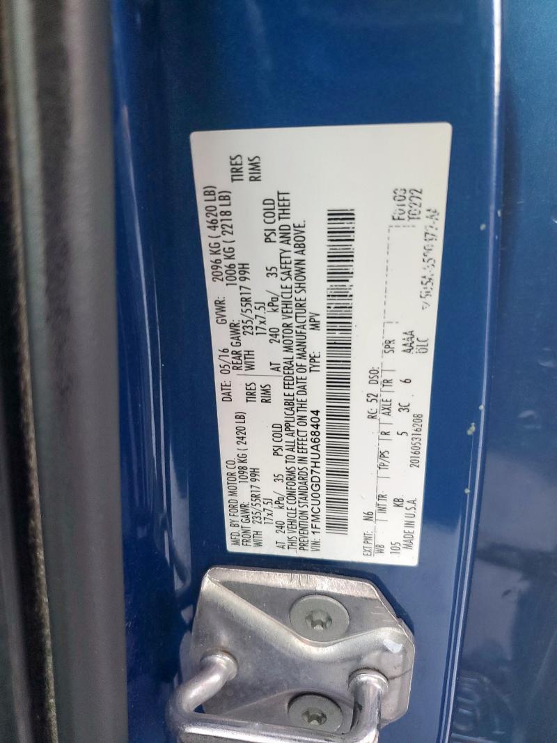 1FMCU0GD7HUA68404 - 2017 FORD ESCAPE SE 蓝色 照片 13