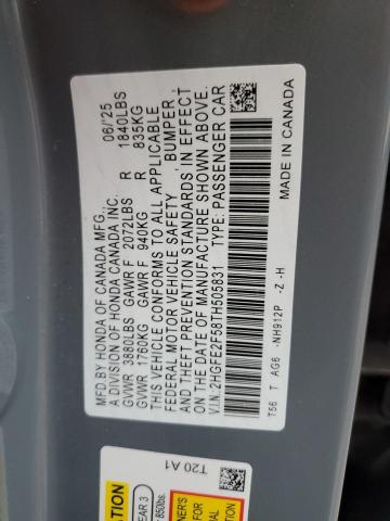 2HGFE2F58TH505831 - 2026 HONDA CIVIC SPORT GRAY photo 13