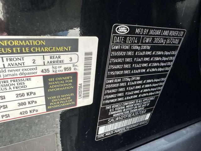 SALWV2TF9EA357064 - 2014 LAND ROVER RANGE ROVE AUTOBIOGRAPHY BLACK photo 10