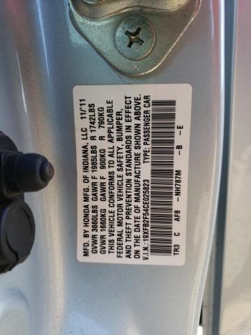 19XFB2F54CE025823 - 2012 HONDA CIVIC LX BLUE photo 12