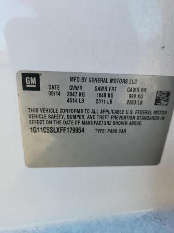 1G11C5SLXFF179954 - 2015 CHEVROLET MALIBU 1LT WHITE photo 12