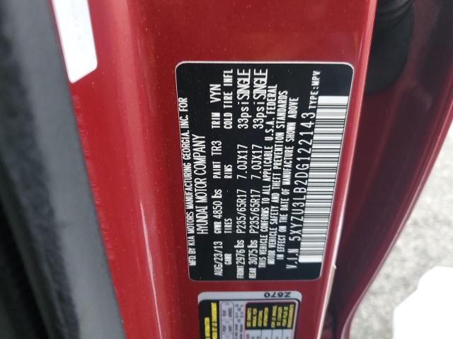 5XYZU3LB2DG122143 - 2013 HYUNDAI SANTA FE S RED photo 13