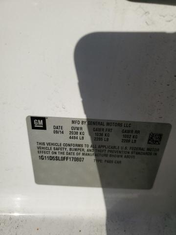 1G11D5SL0FF170807 - 2015 CHEVROLET MALIBU 2LT WHITE photo 12