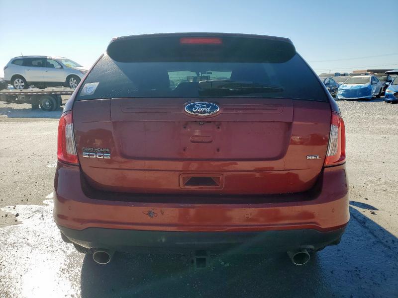 2FMDK3JC2EBA65391 - 2014 FORD EDGE SEL ORANGE photo 6