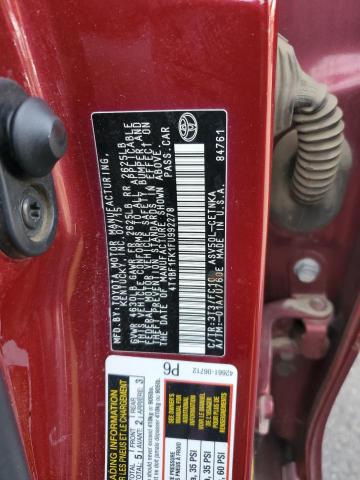 4T1BF1FK1FU992278 - 2015 TOYOTA CAMRY LE BURGUNDY photo 12