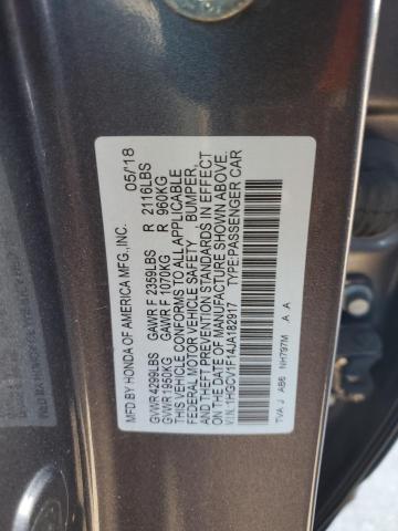 1HGCV1F14JA182917 - 2018 HONDA ACCORD LX Сұр фото 12