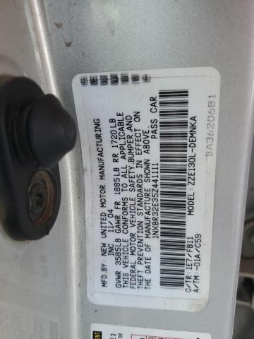 1NXBR32E35Z441111 - 2005 TOYOTA COROLLA CE 银色 照片 12