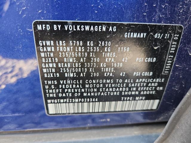 WVGTMPE23MP029344 - 2021 VOLKSWAGEN ID.4 PRO S Azul foto 14