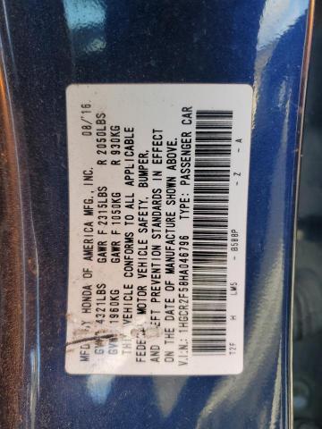 1HGCR2F58HA046796 - 2017 HONDA ACCORD SPORT Blau Foto 12