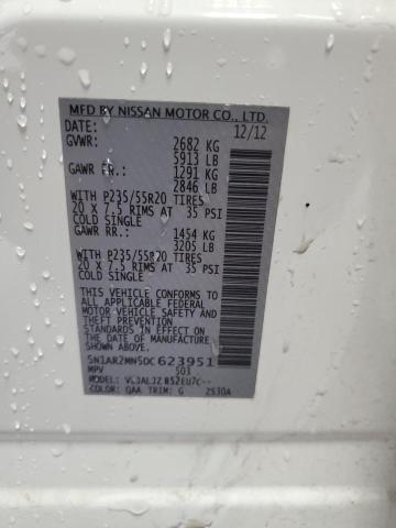 5N1AR2MN5DC623951 - 2013 NISSAN PATHFINDER S WHITE photo 13