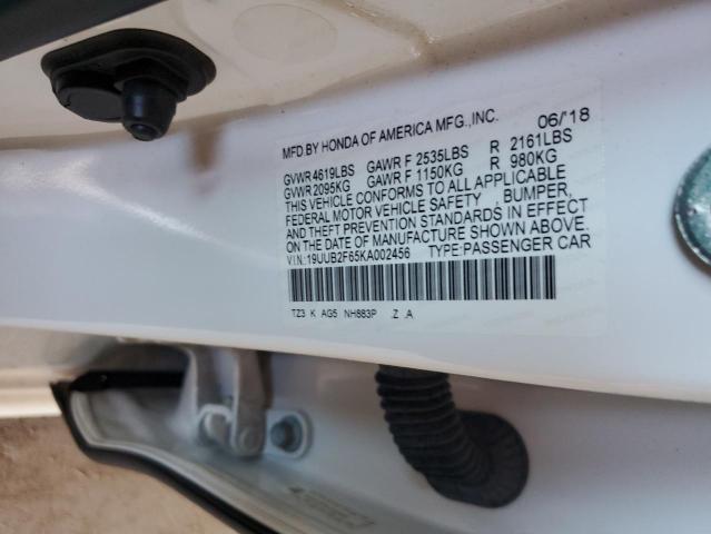 19UUB2F65KA002456 - 2019 ACURA TLX TECHNOLOGY Ağ foto 12