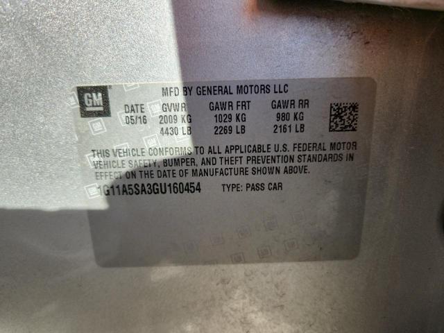 1G11A5SA3GU160454 - 2016 CHEVROLET MALIBU LIM LS SILVER photo 12