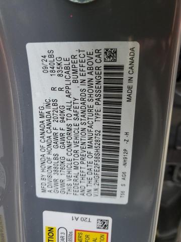 2HGFE2F58SH528752 - 2025 HONDA CIVIC SPORT BLACK photo 12