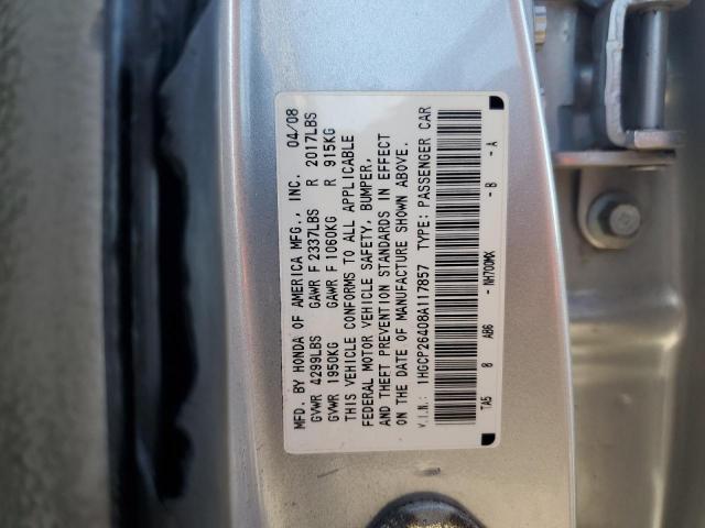 1HGCP26408A117857 - 2008 HONDA ACCORD LXP SILVER photo 13