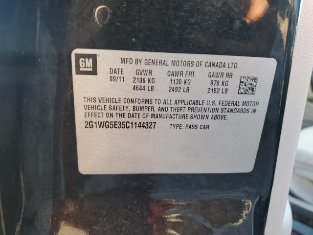 2G1WG5E35C1144327 - 2012 CHEVROLET IMPALA LT 黑色 照片 12