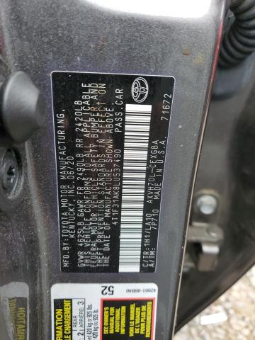 4T1F31AK8LU537490 - 2020 TOYOTA CAMRY XLE GRAY photo 12