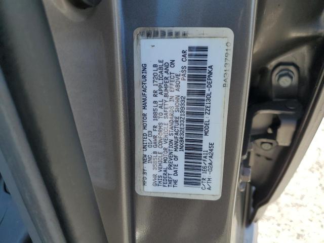 1NXBR32E33Z139332 - 2003 TOYOTA COROLLA CE ნაცრისფერი ფოტო 12