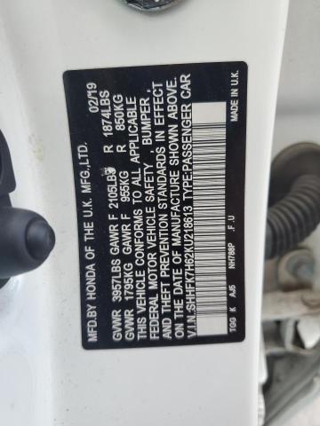 SHHFK7H62KU218613 - 2019 HONDA CIVIC EX Ağ foto 12