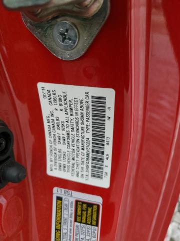 2HGFG3B88EH510224 - 2014 HONDA CIVIC EX RED photo 12