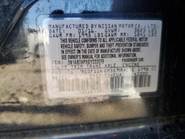 3N1AB7APXGY222079 - 2016 NISSAN SENTRA S BLACK photo 12