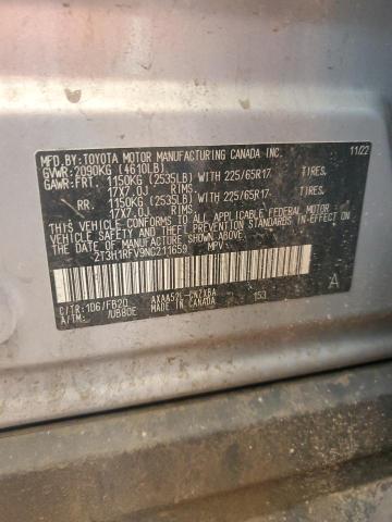 2T3H1RFV9NC211659 - 2022 TOYOTA RAV4 LE SILVER photo 13