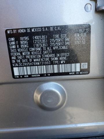 3CZRU5H76NM731993 - 2022 HONDA HR-V EXL SILVER photo 13