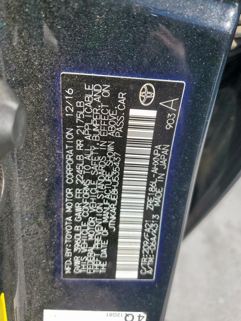 JTNKARJE8HJ535437 - 2017 TOYOTA COROLLA IM BLACK photo 13