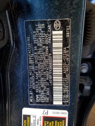 4T1BF1FKXHU632378 - 2017 TOYOTA CAMRY LE BLUE photo 12