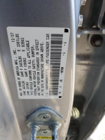1HGCP26828A063173 - 2008 HONDA ACCORD EXL Silber Foto 12