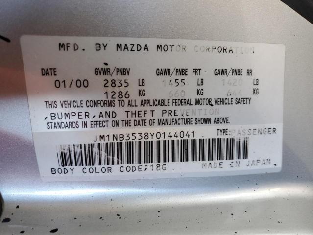 JM1NB3538Y0144041 - 2000 MAZDA MX-5 MIATA BASE BLACK photo 12