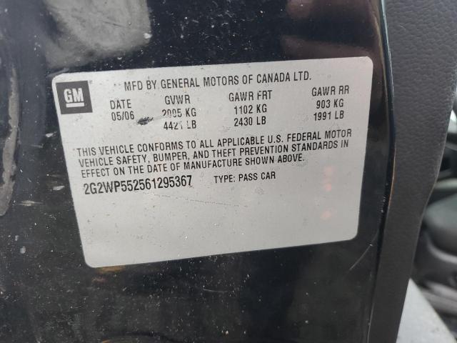 2G2WP552561295367 - 2006 PONTIAC GRAND PRIX BLACK photo 12