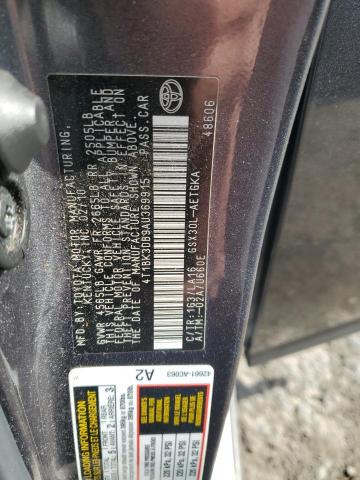 4T1BK3DB9AU369915 - 2010 TOYOTA AVALON XL ნაცრისფერი ფოტო 13