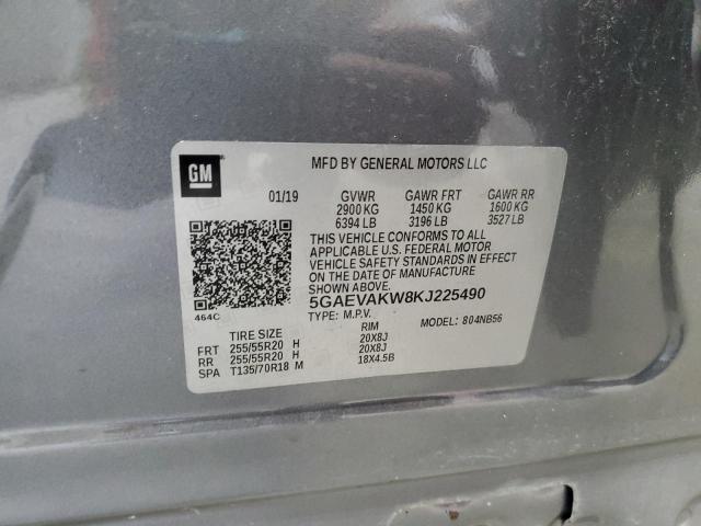 5GAEVAKW8KJ225490 - 2019 BUICK ENCLAVE ESSENCE Գրաֆիտ լուսանկար 14