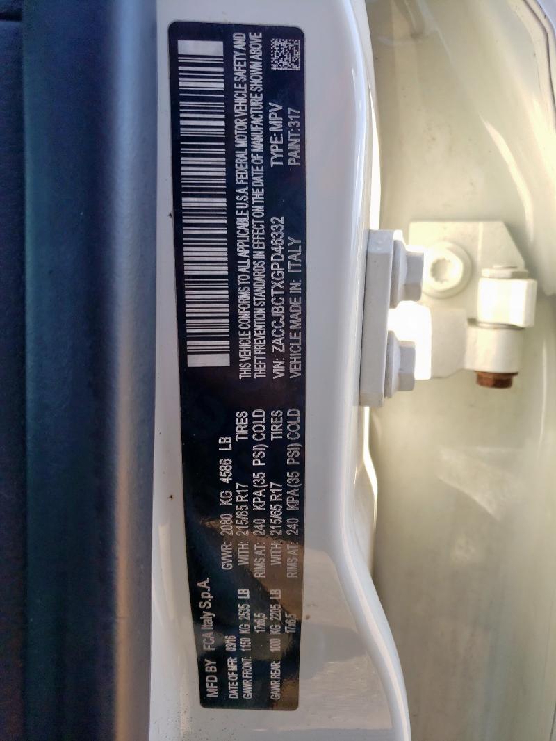 ZACCJBCTXGPD46332 - 2016 JEEP RENEGADE TRAILHAWK თეთრი ფოტო 12